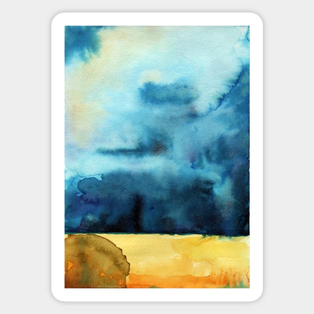 Watercolor landscape sky clouds Sticker by Olga Berlet